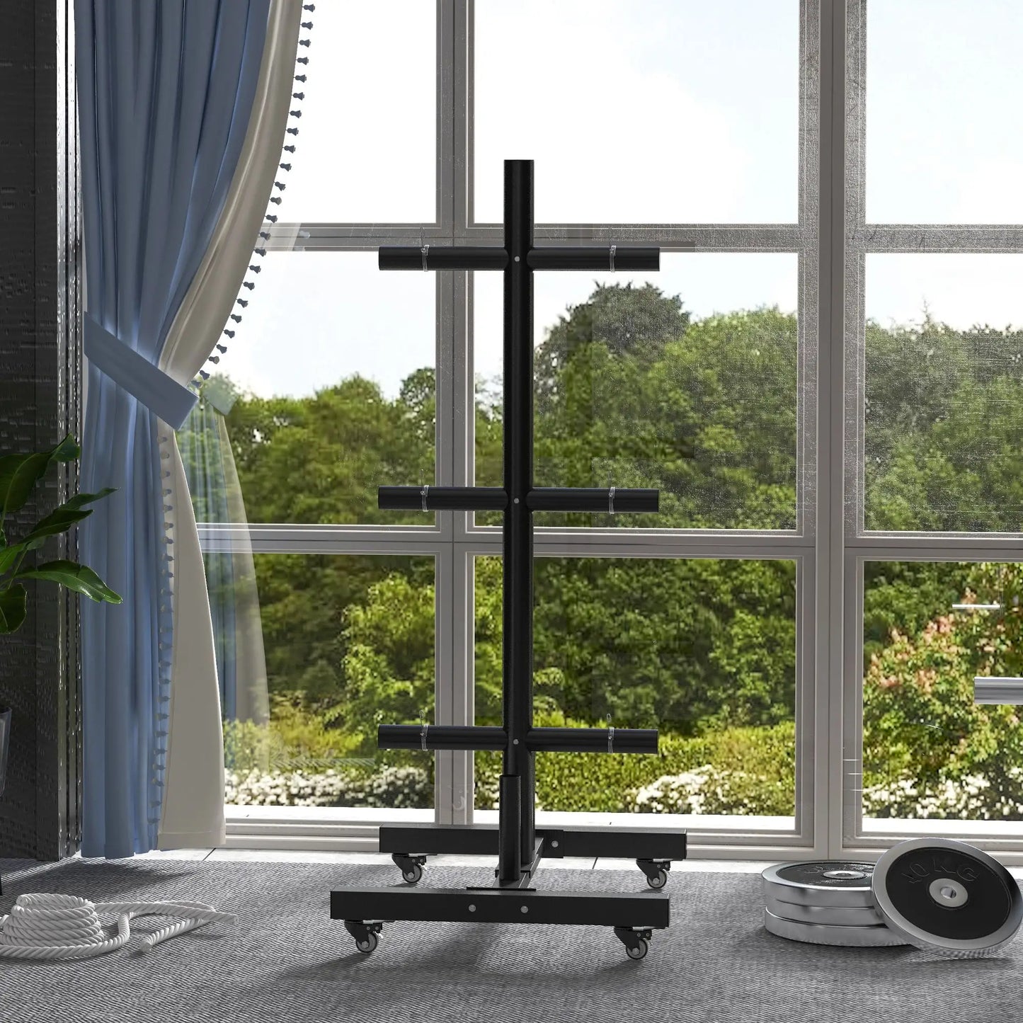 Weight Plate Rack, Holder for 2 Inch Plates and Bars, 440 Lbs Capacity More-Strength Training Equipment at Gallery Canada