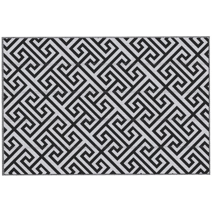 Reversible Outdoor RV Rug, Patio Floor Mat, 6' x 9', Black & White Outdoor Reversible Rugs Black, White at Gallery Canada