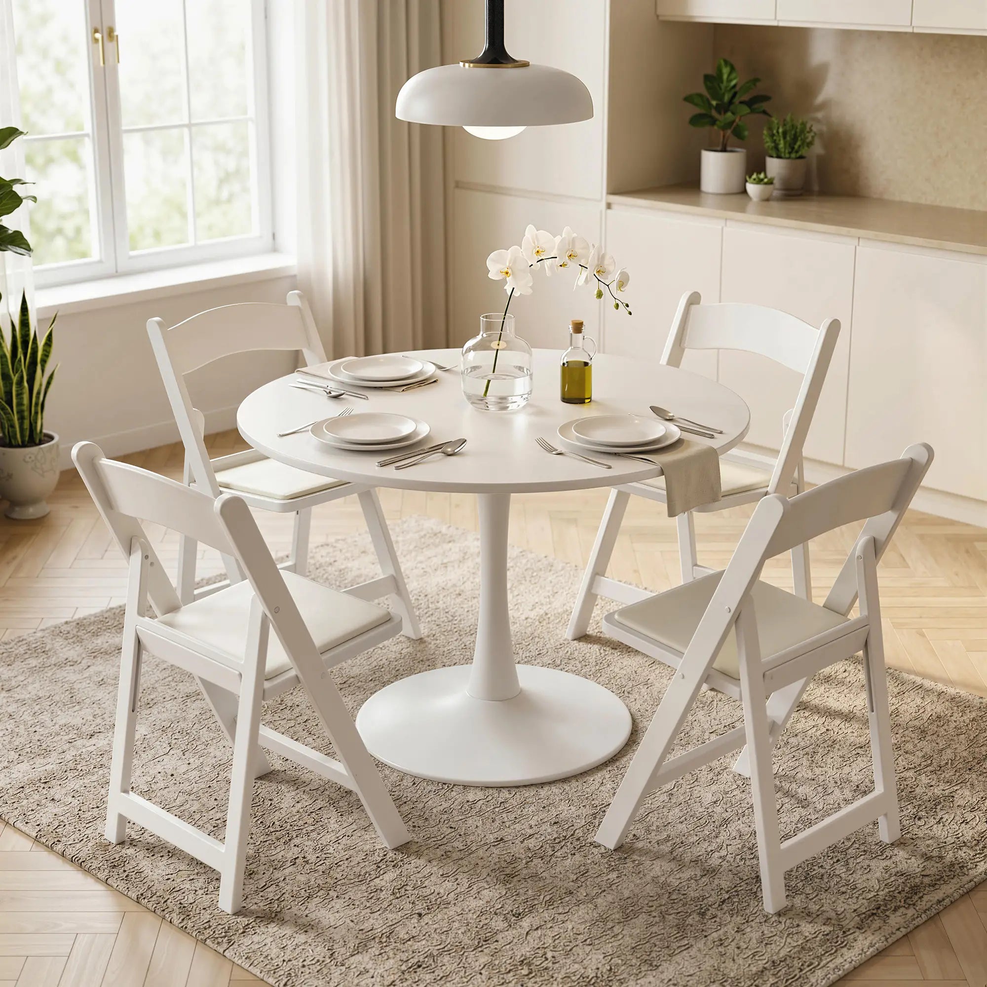 4 Pack Folding Chairs, Foldable Resin Chair with Padded Seat, Portable Indoor Outdoor Seat for Office Events Dining Dining Chairs at Gallery Canada