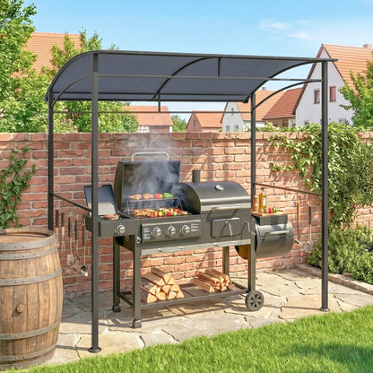 7' x 5' BBQ Grill Gazebo Tent, Steel Frame, Grey BBQ Grill Gazebos at Gallery Canada