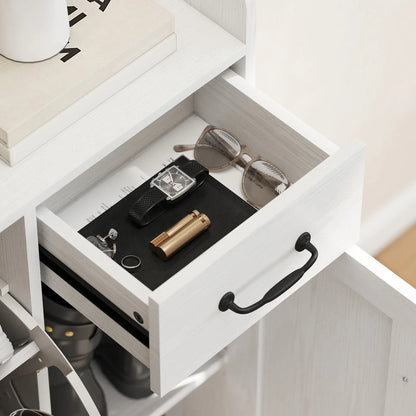 Farmhouse Shoe Storage Cabinet, Holds 12 Pairs, Adjustable Shelves, White Shoe Storage Cabinets & Racks at Gallery Canada