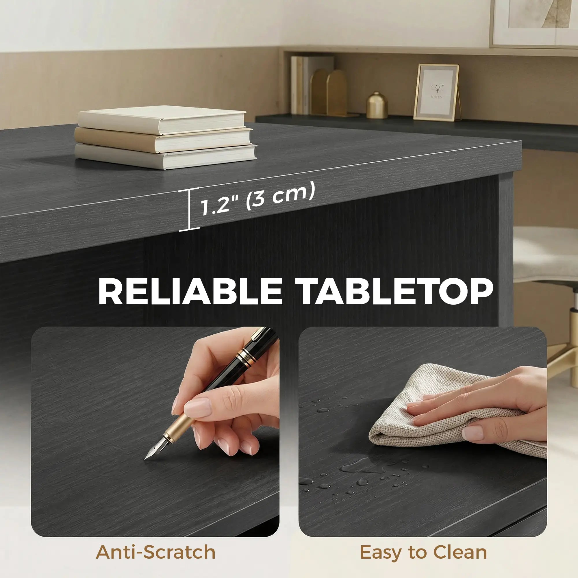 Computer Desk With 3 Drawers, 47
