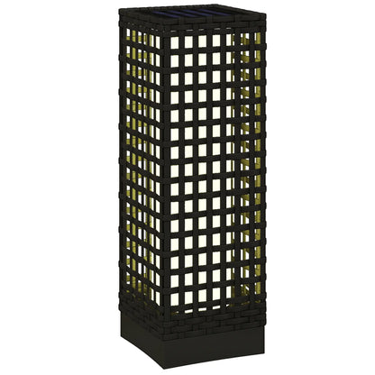 Wicker Solar Outdoor Lamp, Auto On/Off LED, IP44, Black Solar Post Lamps at Gallery Canada