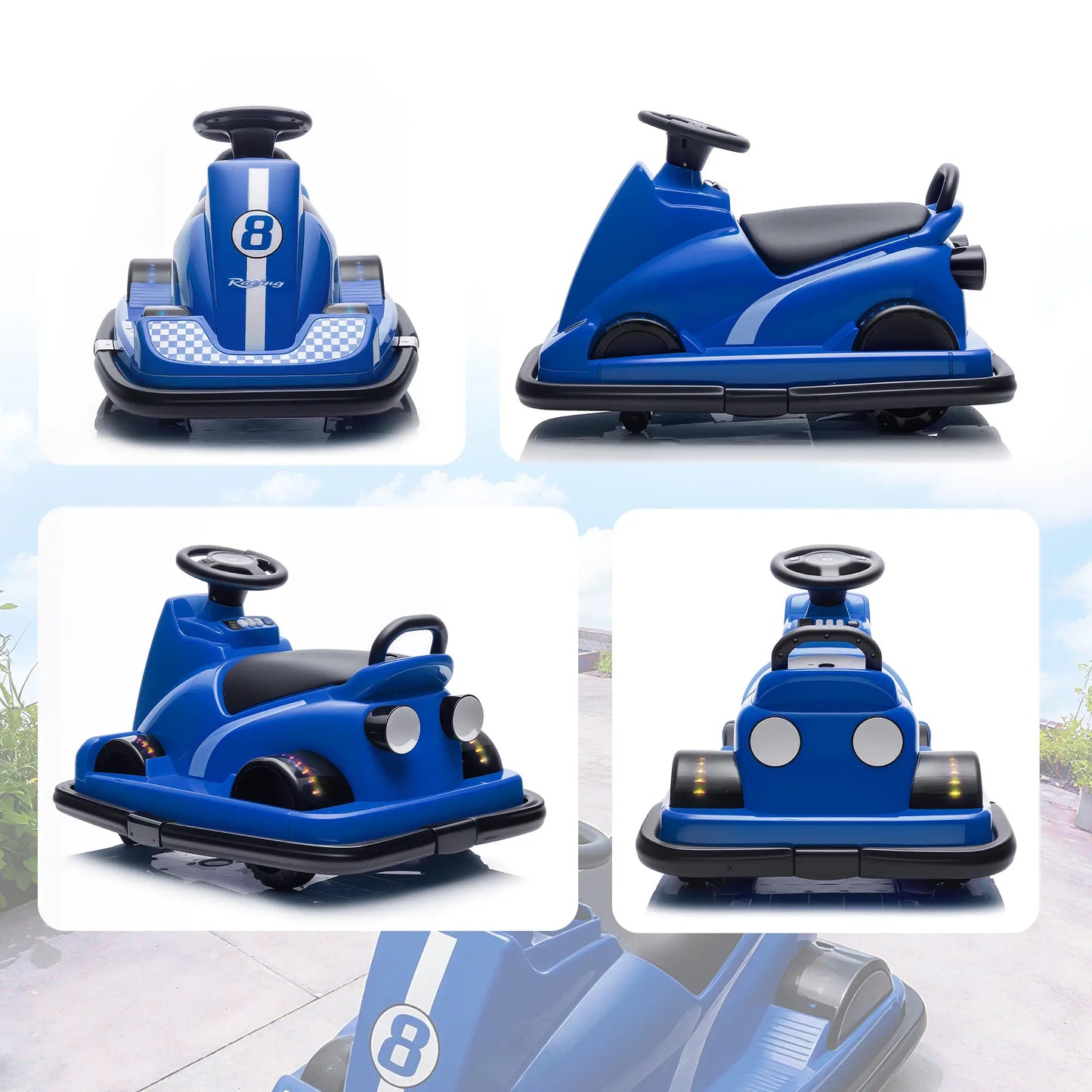 6V Bumper Car for Kids, 360 Degree Spin, Dual Motors, Music, Blue Electric Toy Cars at Gallery Canada