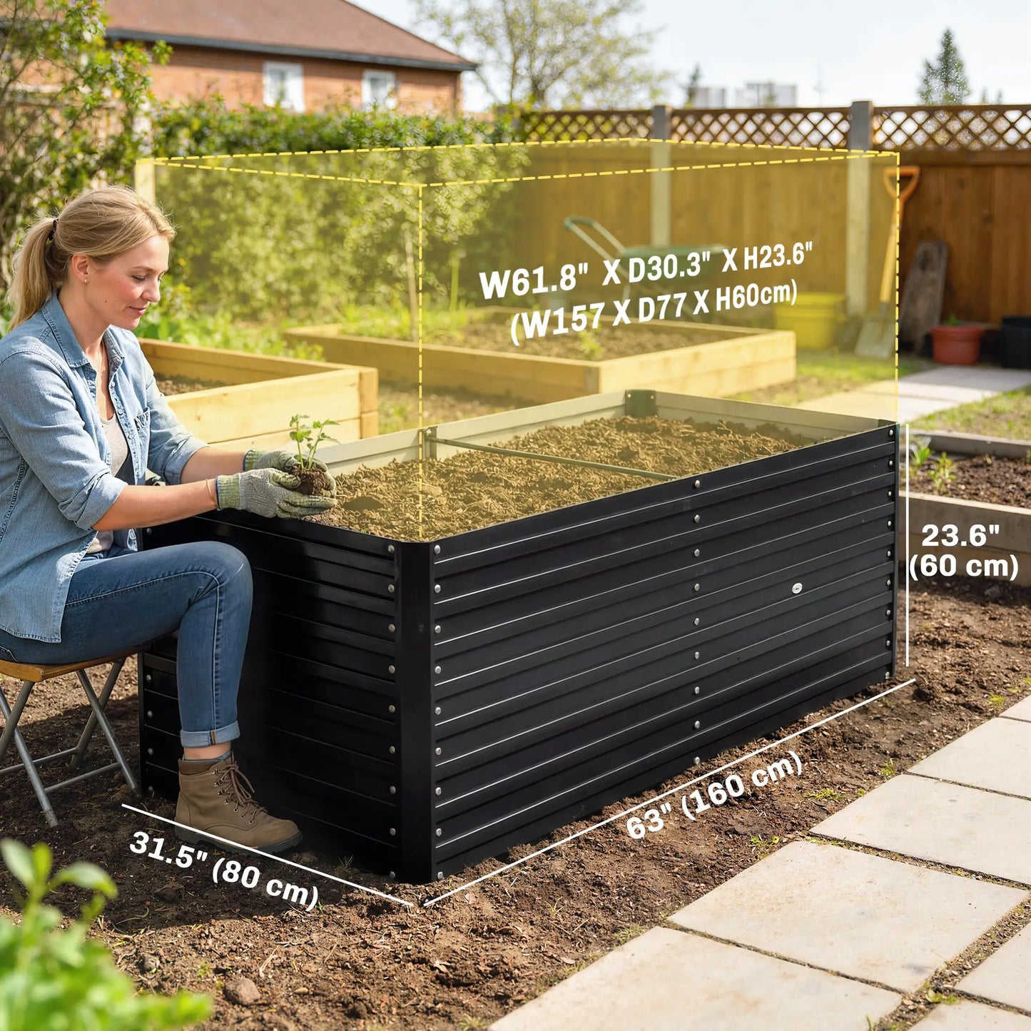 5' x 3' x 2' Galvanized Raised Garden Bed, Black Planter Box, Black Galvanized Planter Boxes at Gallery Canada