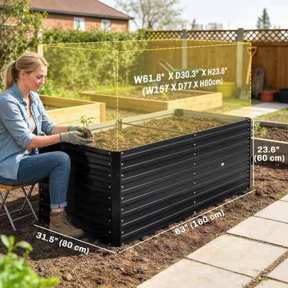 5' x 3' x 2' Galvanized Raised Garden Bed, Black Planter Box, Black Galvanized Planter Boxes at Gallery Canada