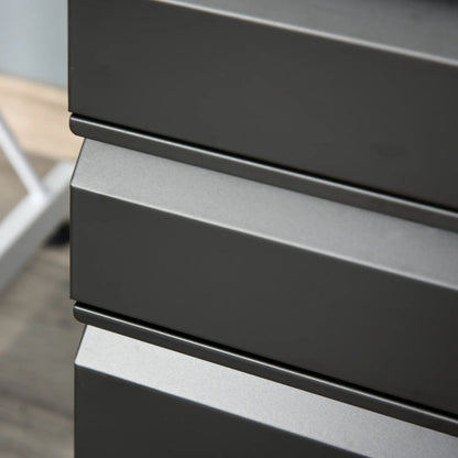 3 Drawer Lockable Filing Cabinet on Wheels, Legal Letter A4, Black Office Cabinets & Cupboards at Gallery Canada