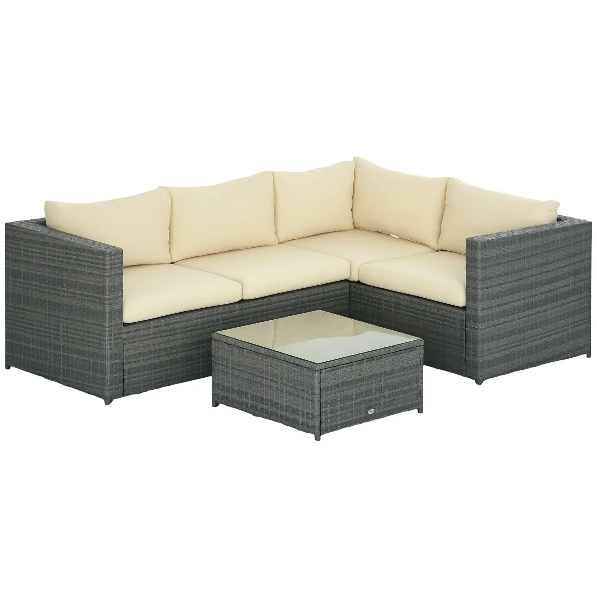 3pc Rattan Wicker Outdoor Furniture Set, Loveseats Coffee Table, Beige Patio Furniture Sets at Gallery Canada