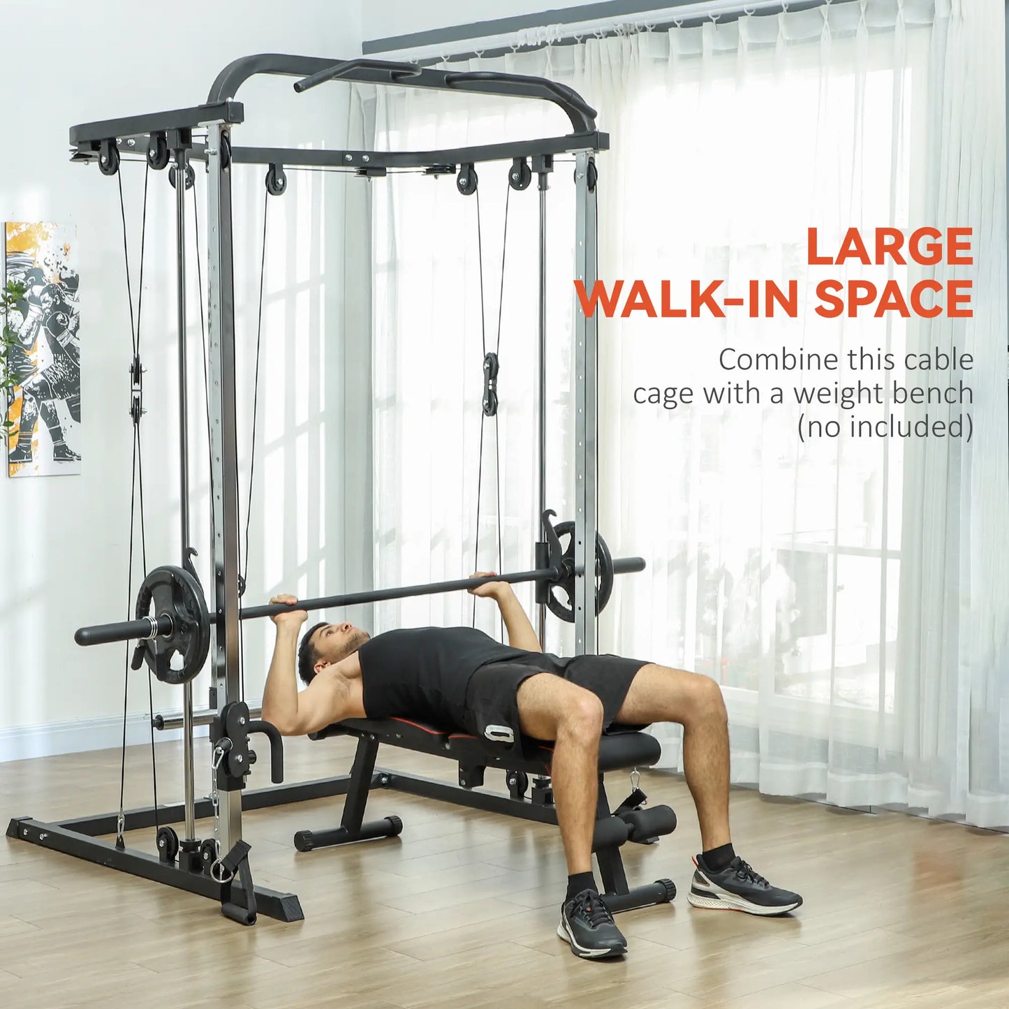 3 In 1 Smith Machine Power Rack, Cable Crossover, Pull Up Station, Squat Rack Power Towers at Gallery Canada