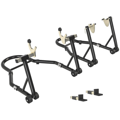 Motorcycle Stand Set, 850 lbs Capacity, Front Rear Wheel Lift, Black Automotive at Gallery Canada
