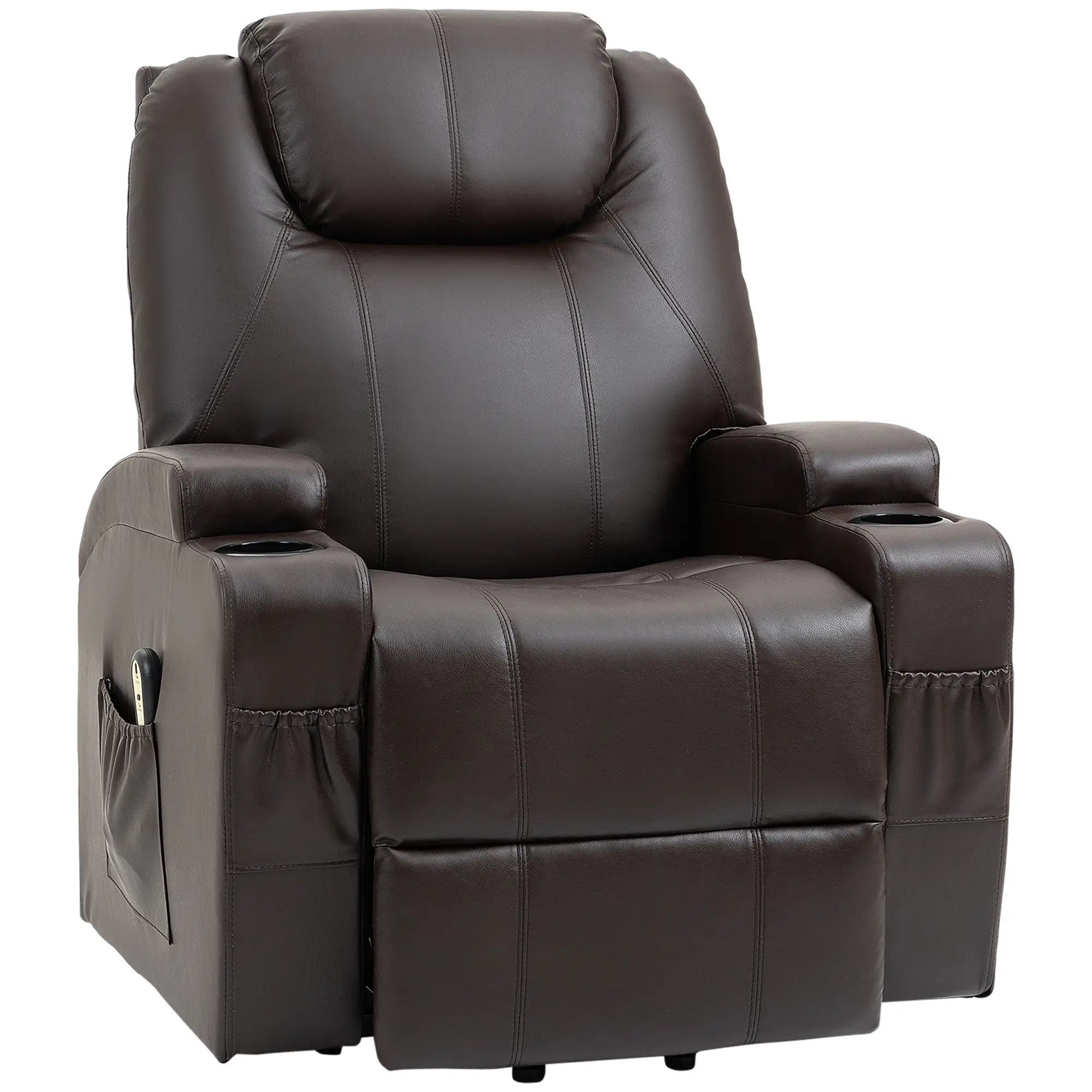 Power Lift Recliner Chair, PU Leather, Remote Control, Brown Electric Power Lift Chairs at Gallery Canada