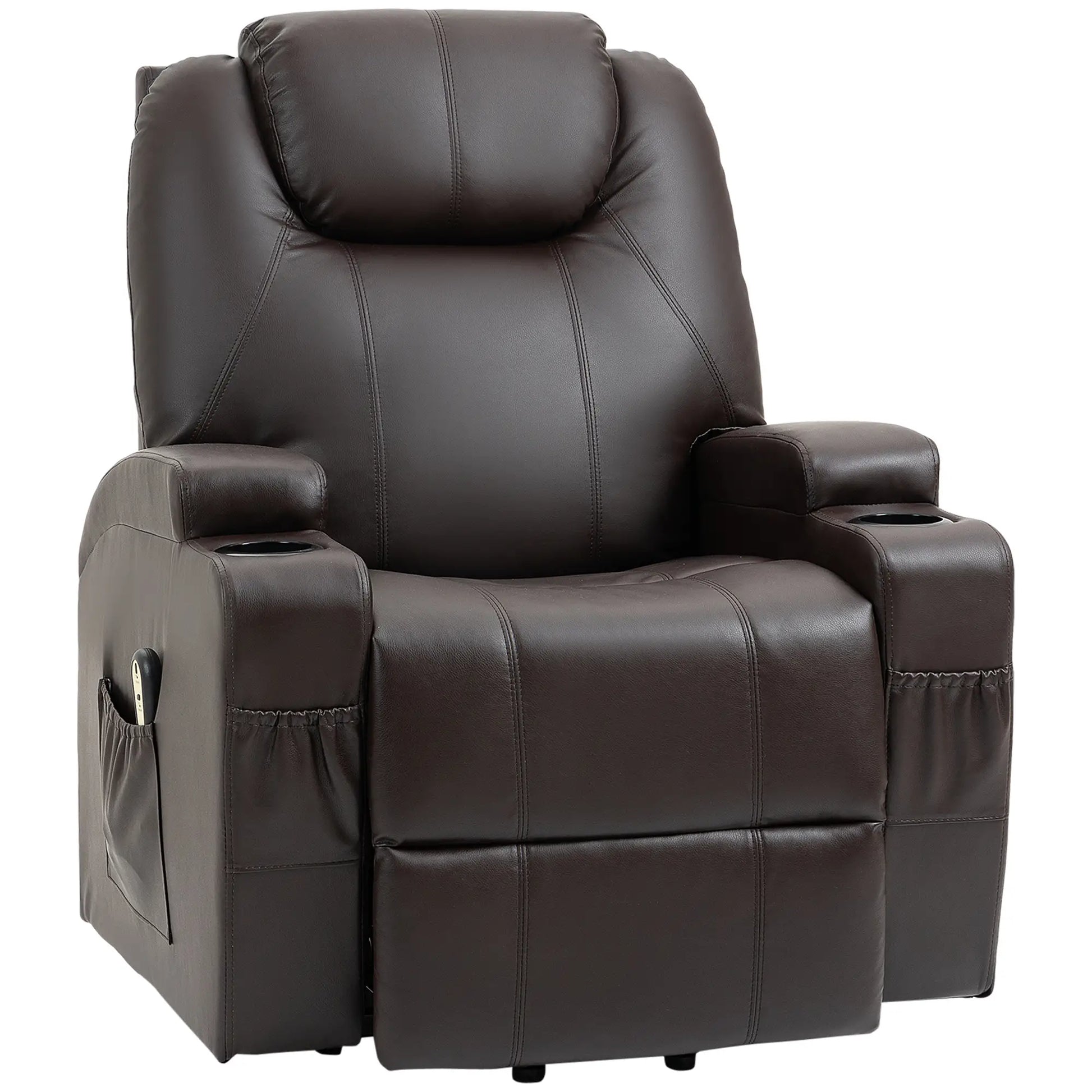 Power Lift Recliner Chair, PU Leather, Remote Control, Brown Electric Power Lift Chairs at Gallery Canada