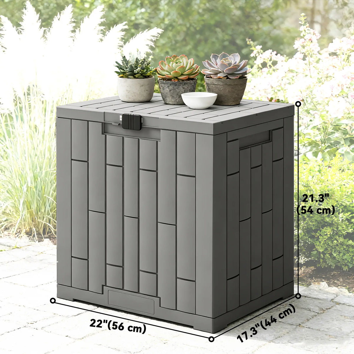 30 Gallon Resin Deck Box, Lockable Outdoor Storage, Splash And UV Resistant Patio Storage Boxes at Gallery Canada