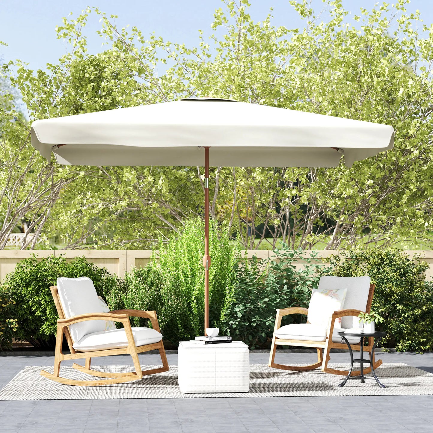 Patio Umbrella 118.1" x 78.7", UV50+ Protection, Beige Sun Umbrellas at Gallery Canada