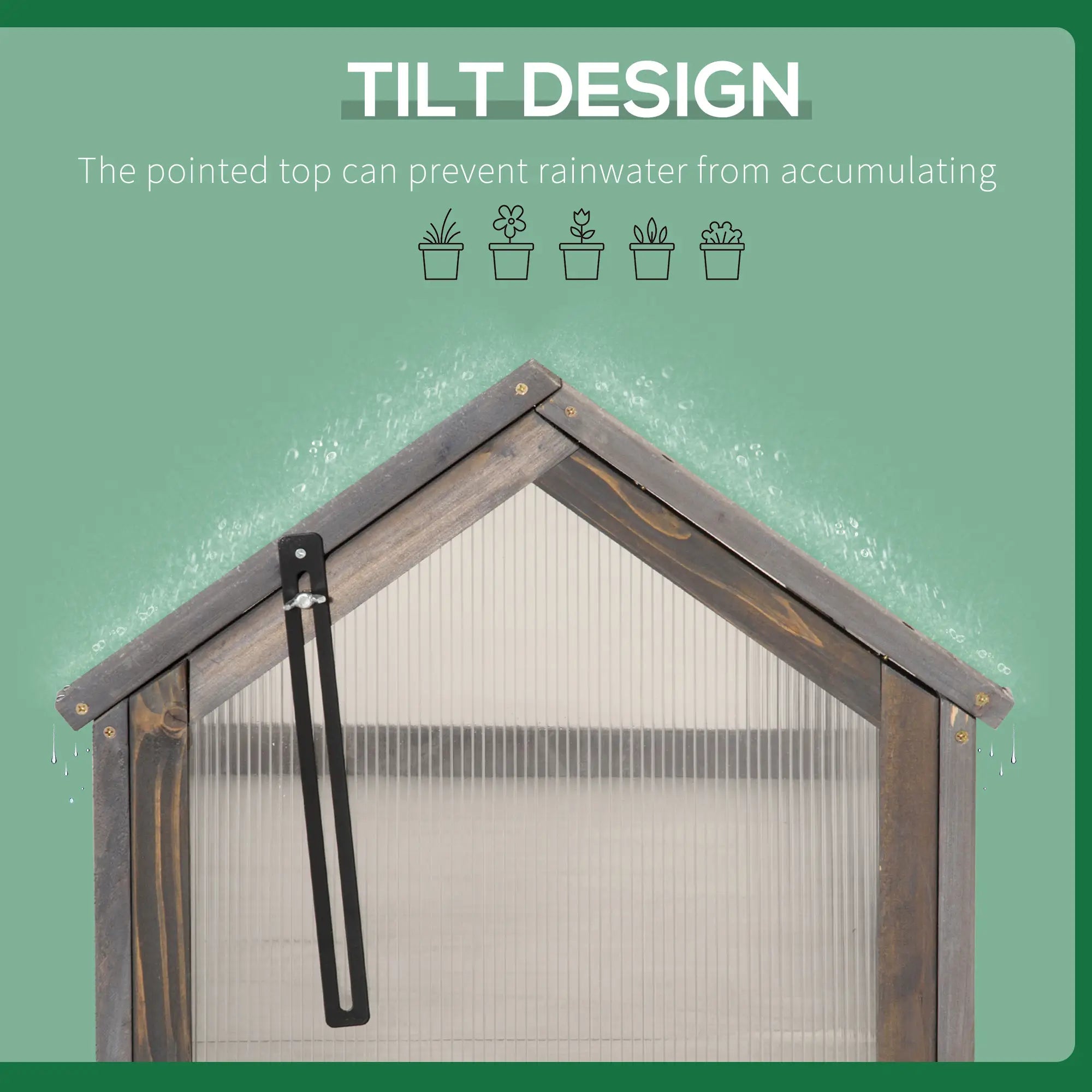 Portable Wooden Cold Frame Greenhouse, 35.5