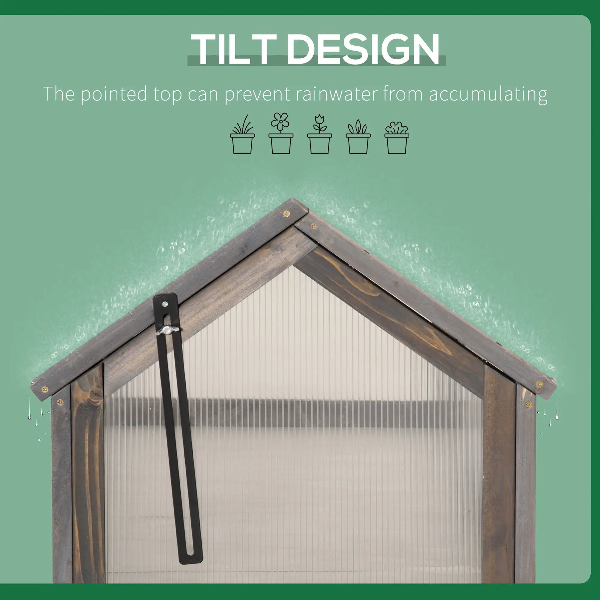 Portable Wooden Cold Frame Greenhouse, 35.5" x 20.5" x 19.5", Grey Raised Garden Beds at Gallery Canada