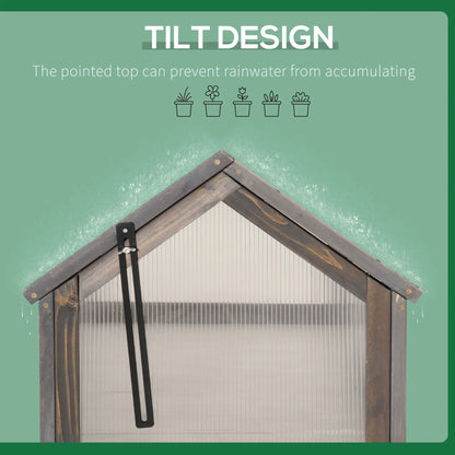 Portable Wooden Cold Frame Greenhouse, 35.5" x 20.5" x 19.5", Grey Raised Garden Beds at Gallery Canada