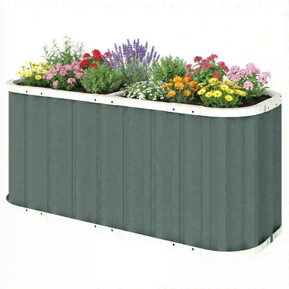 Galvanized Raised Garden Bed, Deep Rot Planter Box, 5' x 2' x 2', Light Green Galvanized Planter Boxes Light Green at Gallery Canada