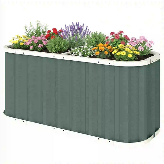 Galvanized Raised Garden Bed, Deep Rot Planter Box, 5' x 2' x 2', Light Green Galvanized Planter Boxes Light Green at Gallery Canada