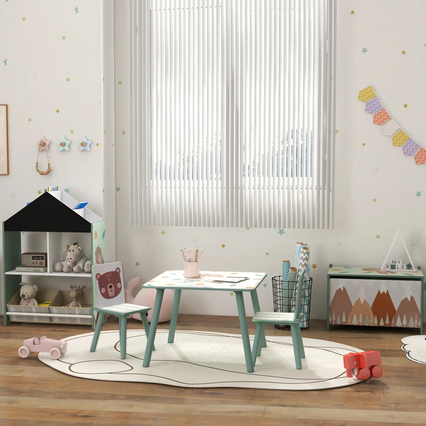 Toy Box with Lid, Storage Organizer, Safety Hinge, Green Baby & Kids Storage at Gallery Canada