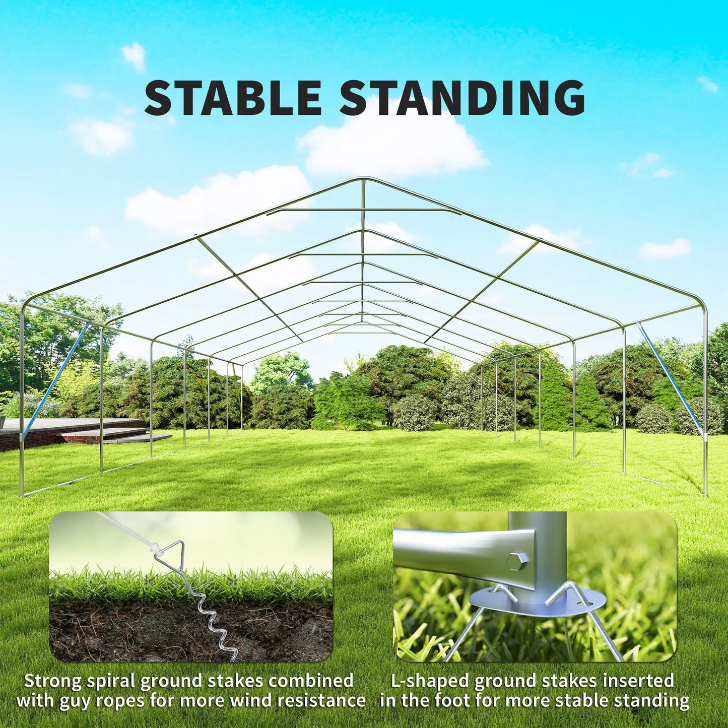 23' x 39' Party Tent, Heavy Duty Outdoor Canopy Shelter, White Canopy Tents at Gallery Canada