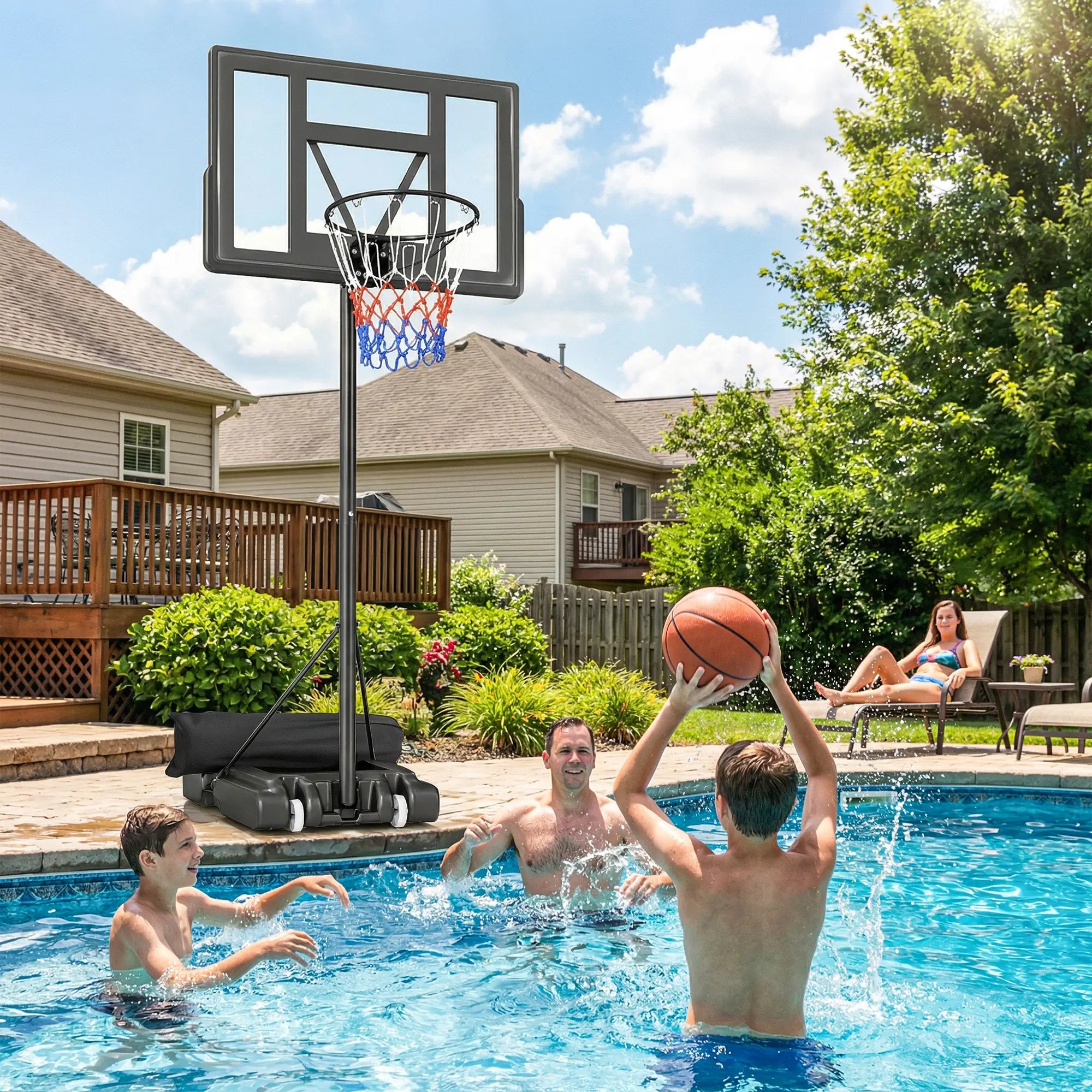 Adjustable Basketball Hoop Stand, 4.4-10 Ft, Shatterproof Backboard, Weight Bag Basketball at Gallery Canada