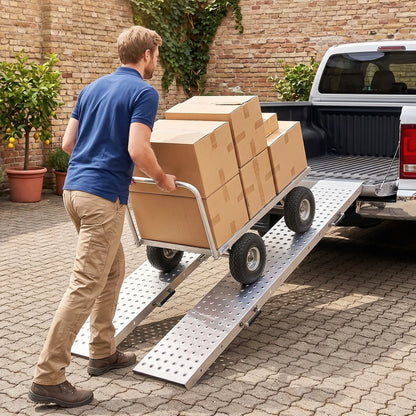 Folding Loading Ramps, 70.9" x 10", 880 lb, Silver