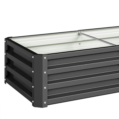 4' x 2' x 1' Galvanized Raised Garden Bed, Set of 2, Grey Galvanized Planter Boxes at Gallery Canada