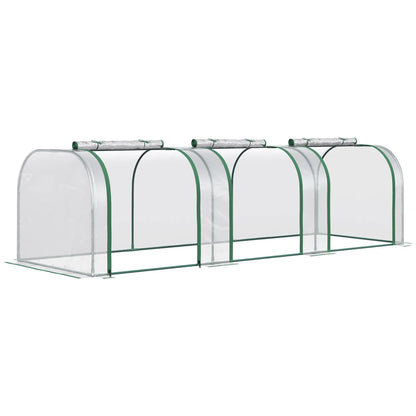 10' x 3' x 2.5' Mini Tunnel Greenhouse, 3 Zipped Doors, Clear Mini Greenhouses at Gallery Canada