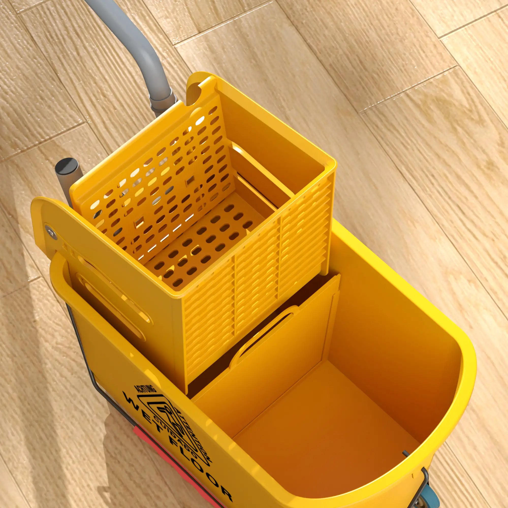 Mop Bucket with Wringer on Wheels, 21 Quart, Yellow Household Supplies at Gallery Canada