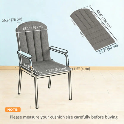 Patio Chair Cushions Set, High Back Adirondack, Dark Grey Patio Chair Cushions at Gallery Canada