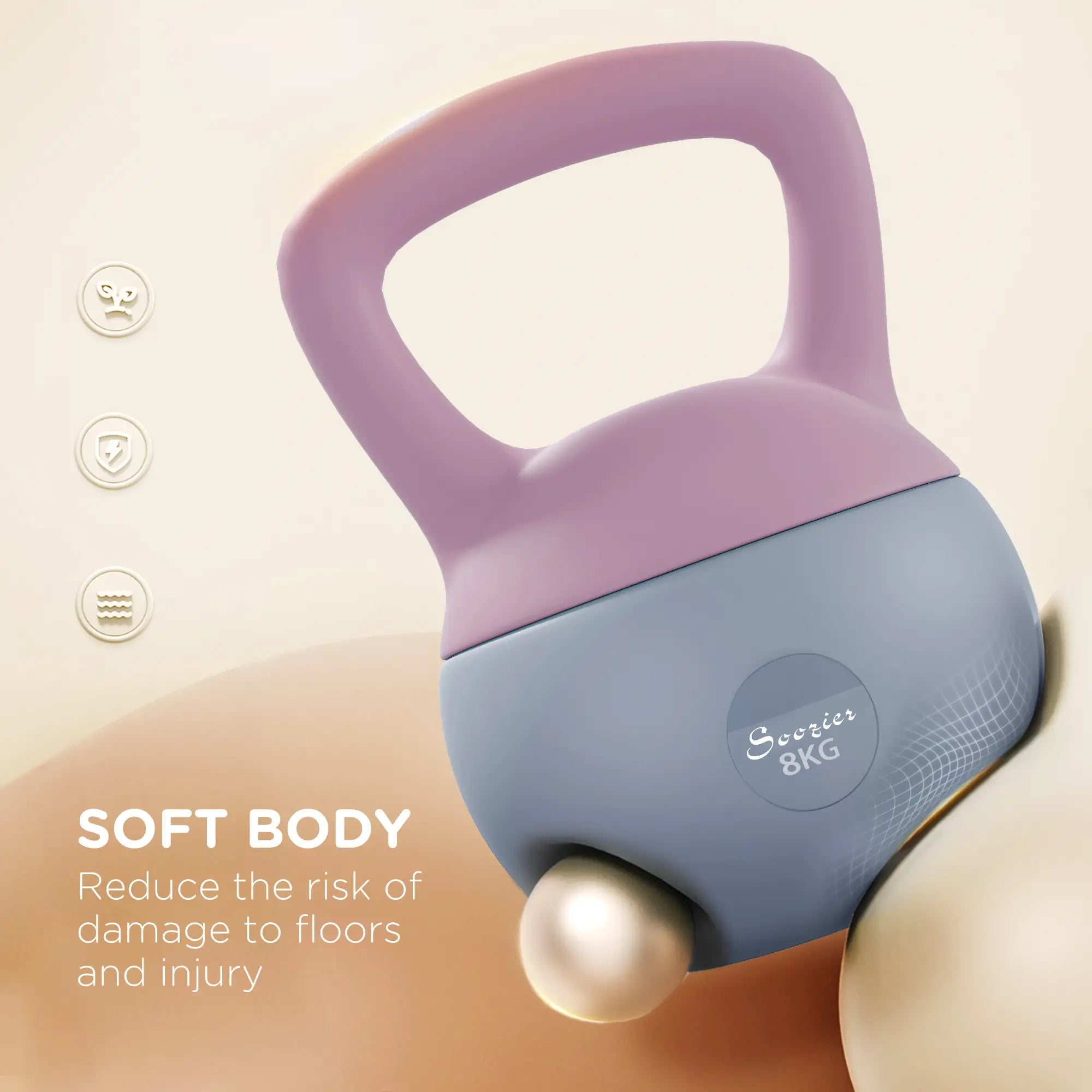 18 Lb Soft Kettlebell, Sand Filled, Purple Strength Training Equipment at Gallery Canada