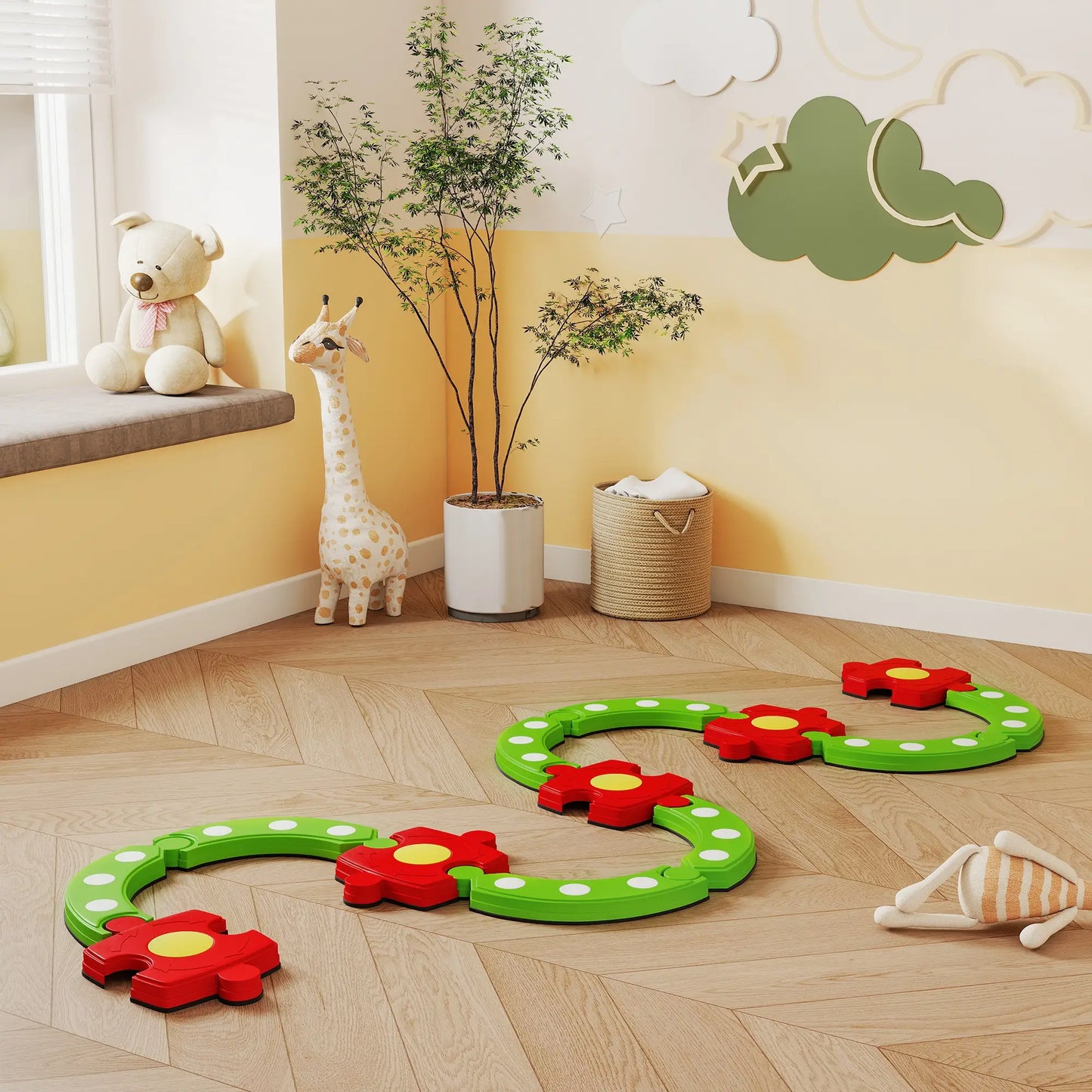 Kids Balance Beam Stepping Stones, Non-Slip, 3-8 Years, Green Kids Gym & Playmats at Gallery Canada