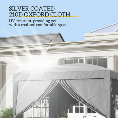 10'x10' Light Grey Outdoor Pop Up Party Tent Wedding Gazebo Canopy, Light Grey Pop Up Canopies at Gallery Canada