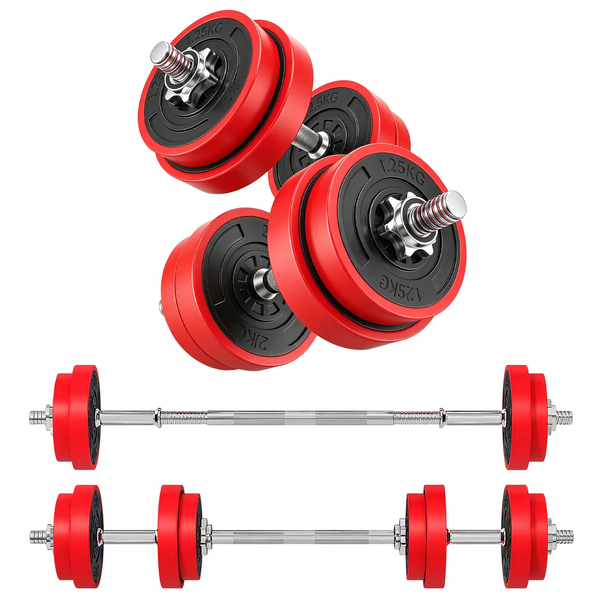 44lbs 2-In-1 Dumbbell, Barbell Adjustable Set, Strength Exercise Dumbbells & Barbells at Gallery Canada