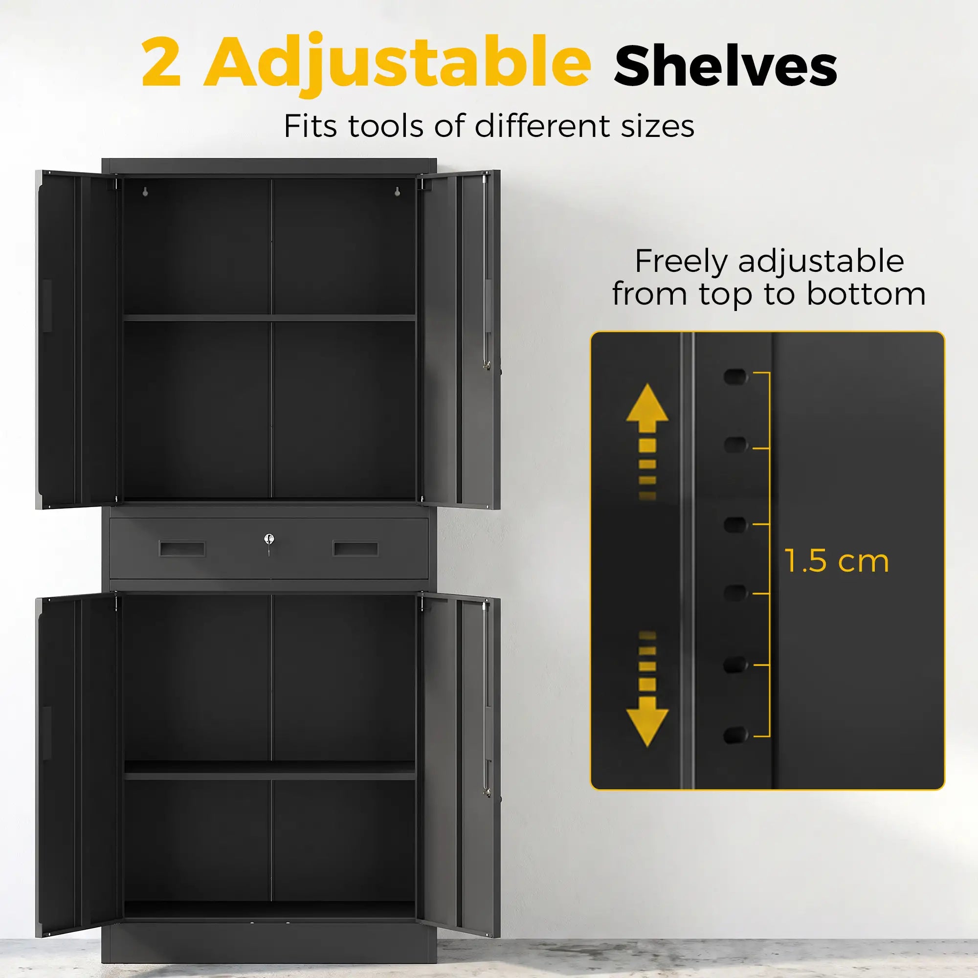 Metal Storage Cabinet With Locking Doors, 71