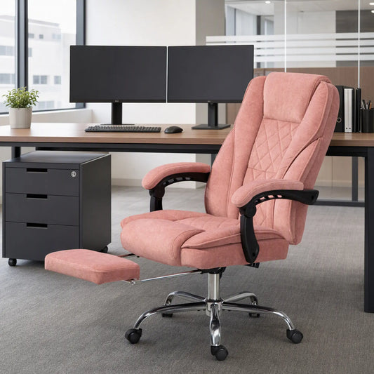 Massage Office Chair, Reclining Computer Chair, Adjustable Height, Pink Massage Chairs Pink at Gallery Canada