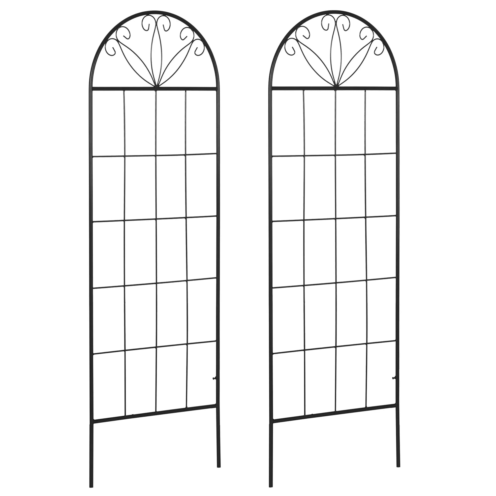 Metal Garden Trellis, Pack of 2, Arched Grid Panels, 20