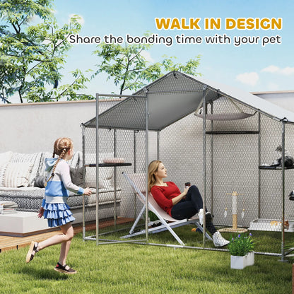 Large Catio Outdoor Cat Enclosure, Waterproof Cover, 94.5" W, Walk-in Patio Outdoor Cat Enclosures at Gallery Canada