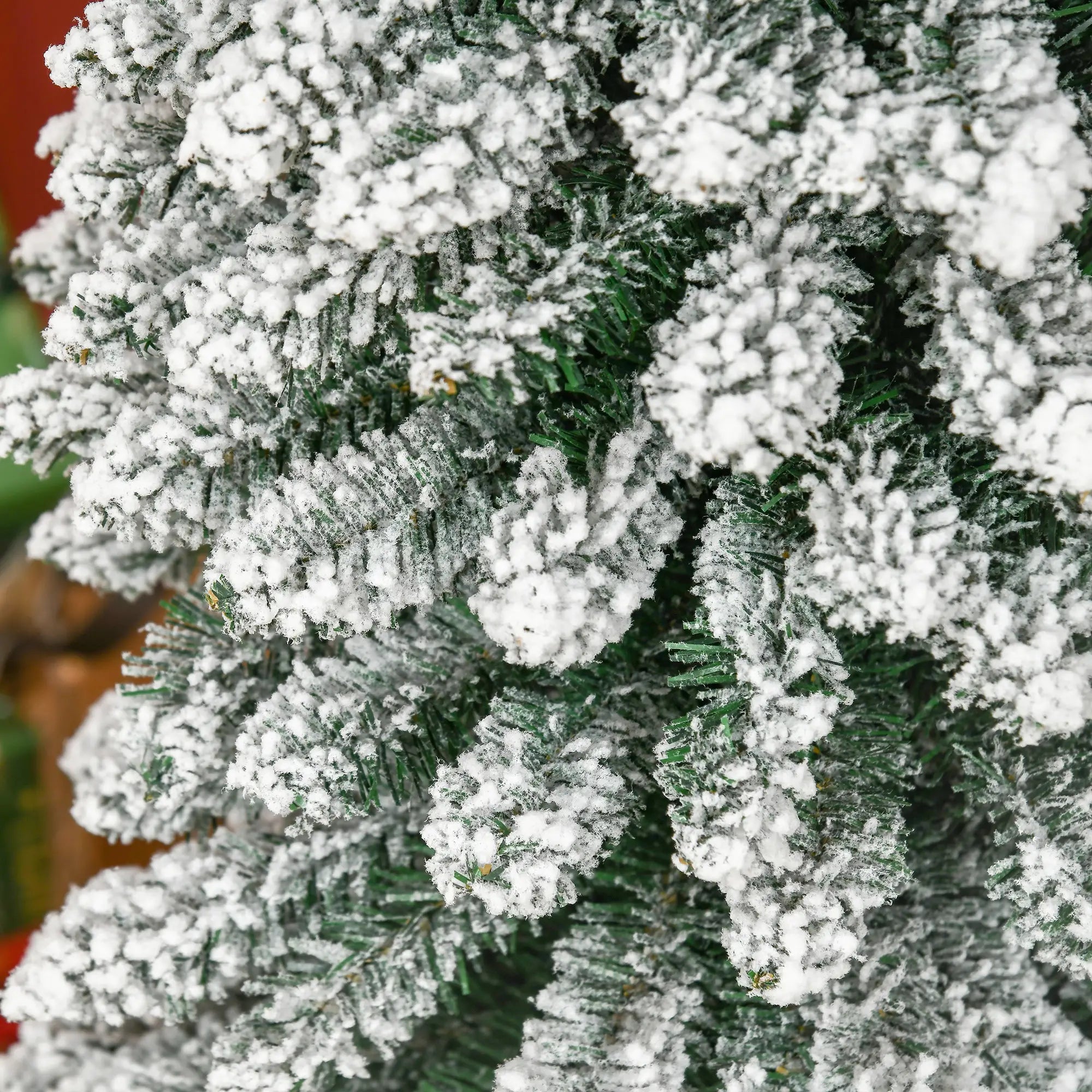 7ft Snow-Flocked Artificial Christmas Tree, Slim Pencil, 490 Branches, Metal Base, Green Pencil Christmas Trees at Gallery Canada