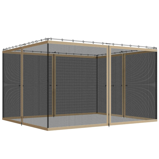 Mosquito Netting For Gazebo, 10' x 12', Black, Khaki Gazebo Sidewalls Khaki at Gallery Canada