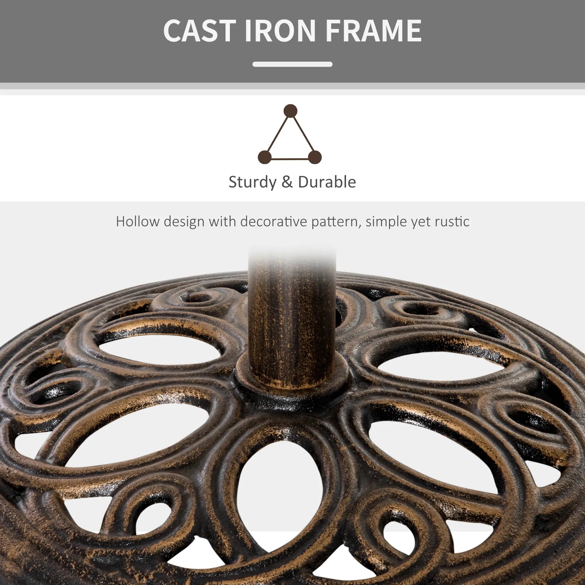 Round Cast Iron Umbrella Base Stand, Outdoor, Fit Dia. 1.5