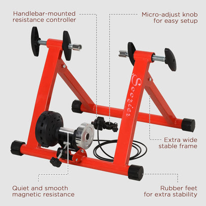 Magnetic Bike Trainer Stand, Indoor Bicycle Exerciser, 5 Levels Resistance, Red Bike Trainer Stands at Gallery Canada