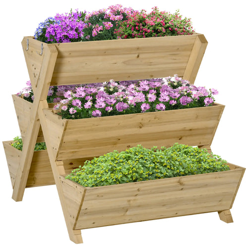 Raised Garden Bed, Freestanding Planter Stand, 5 Boxes, 4 Hooks, Herbs Flowers Vegetables, Indoor Outdoor