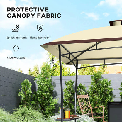 8' x 5' Outdoor Grill Gazebo, Double Tiered, Beige BBQ Grill Gazebos at Gallery Canada