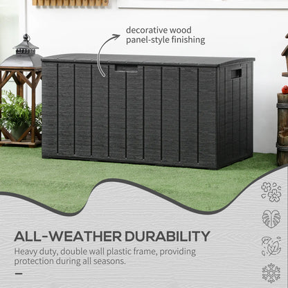 81 Gallon Garden Storage Box, Waterproof Double Wall, Black Patio Storage Boxes at Gallery Canada