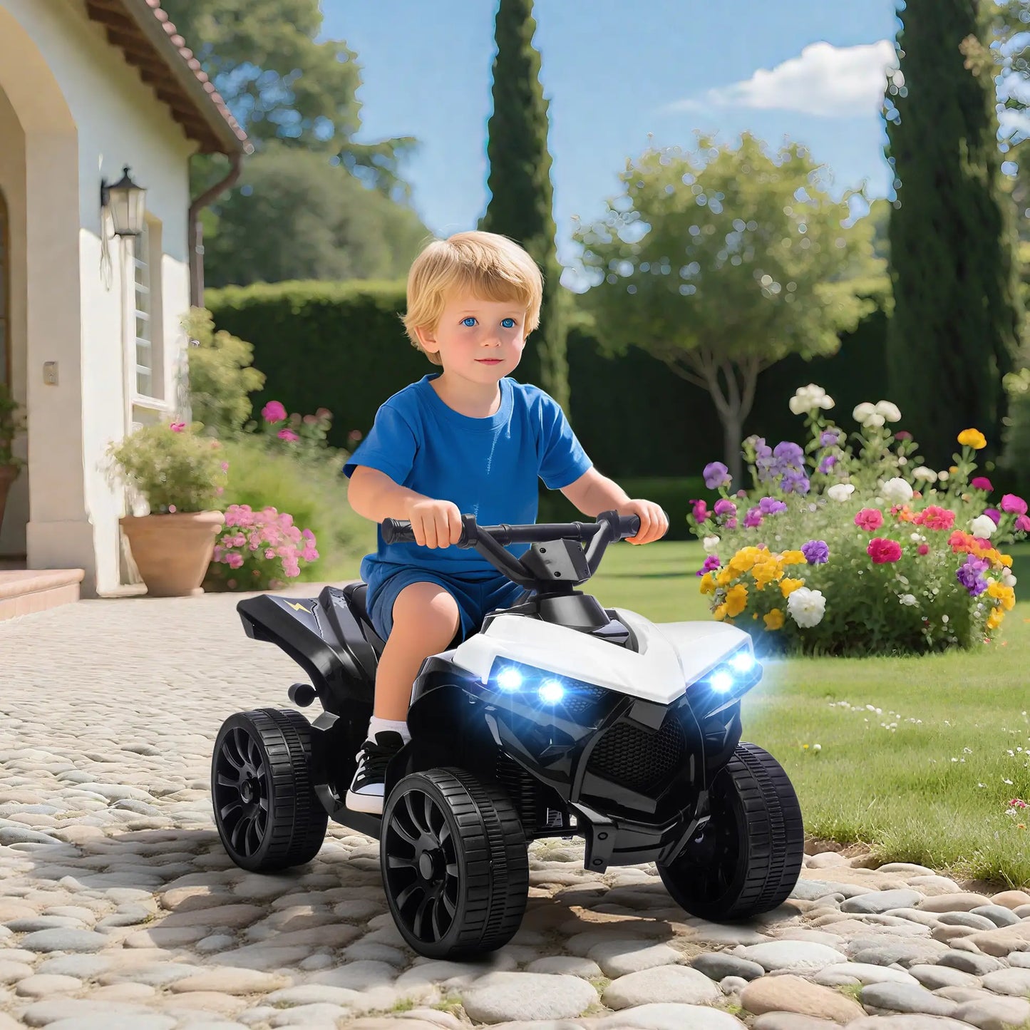 6V Kids ATV, 4 Wheeler Ride On Car, White Electric Ride-On Toys at Gallery Canada