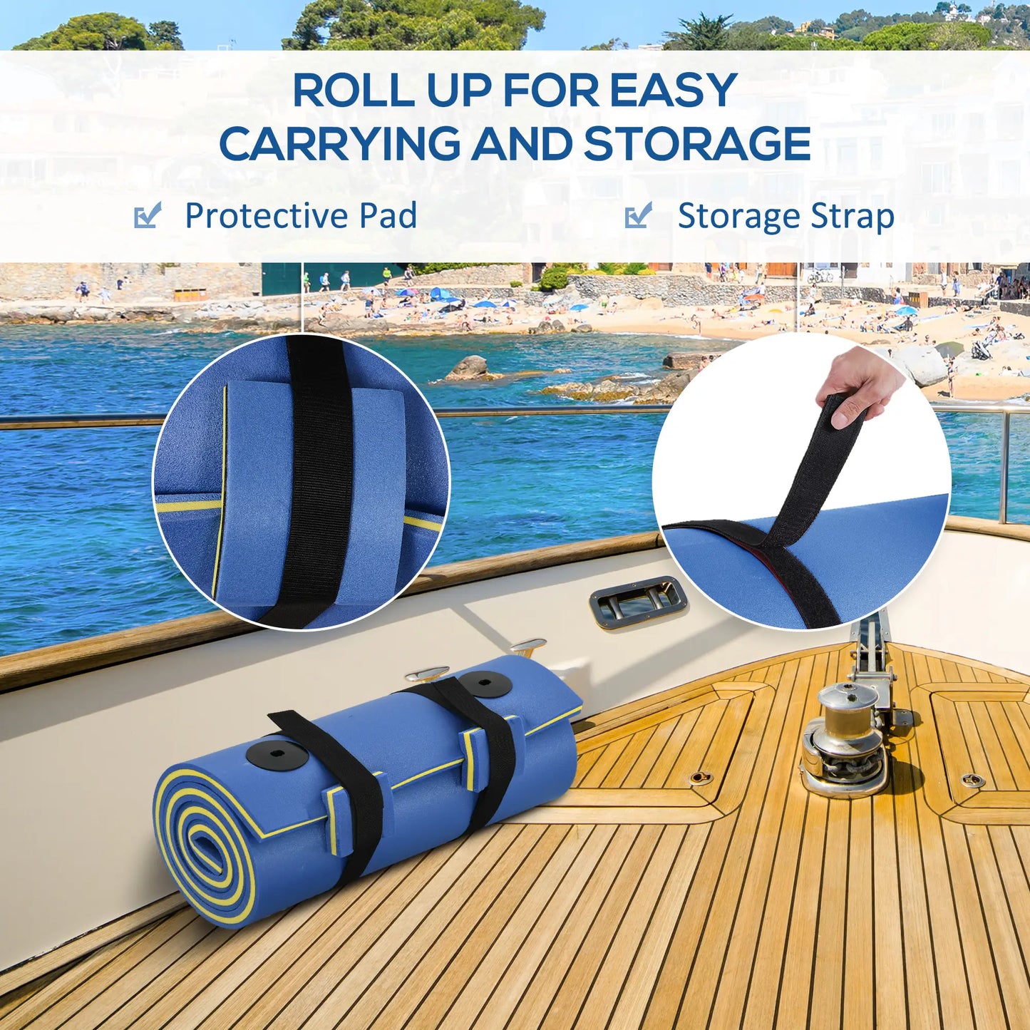 6.5' x 2' Roll-Up Pool Float Mat, for Lake, Ocean, Pool, Blue Water Sports & Boating Supplies at Gallery Canada