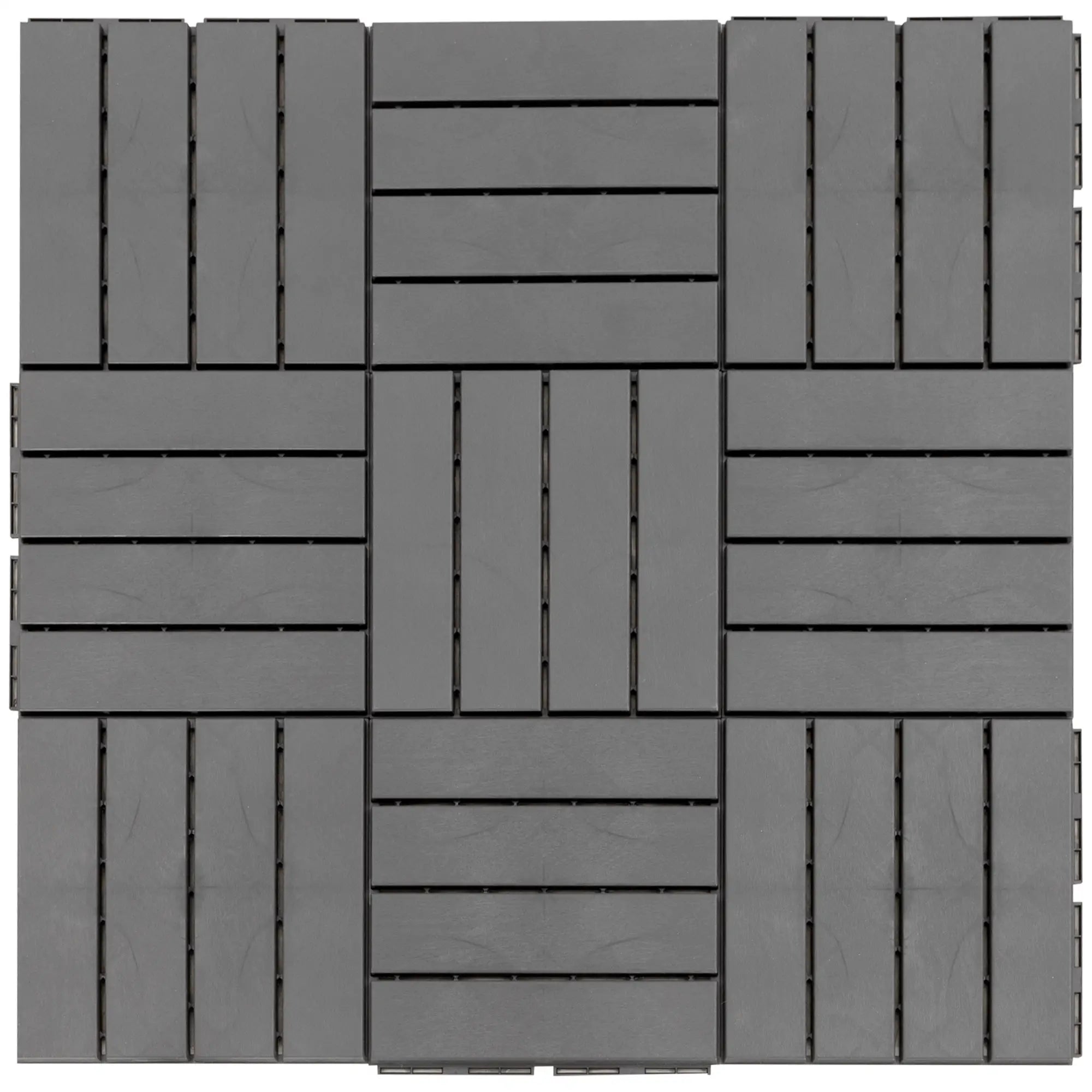 9 Pcs PP Interlocking Deck Tile, 12 x 12, Indoor Outdoor, Black Deck Tiles at Gallery Canada