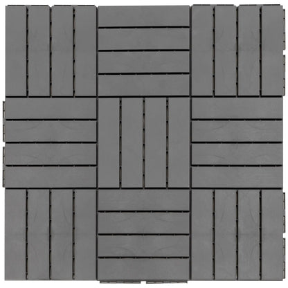9 Pcs PP Interlocking Deck Tile, 12 x 12, Indoor Outdoor, Black Deck Tiles at Gallery Canada